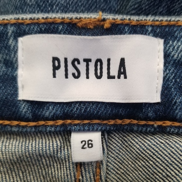 Pistola Lennon Distressed High Rise Crop Boot Jeans -Size 26 - Denny Distressed - Picture 9 of 13